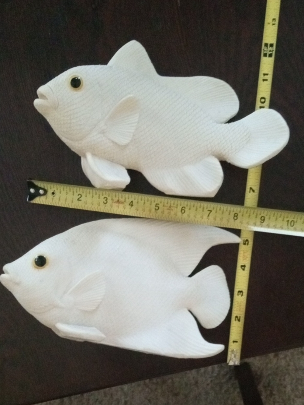Josh Guge White Resin Cast Two Fish Study Figures